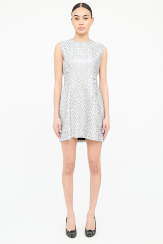 Gucci Woven Metallic Tweed Midi Dress