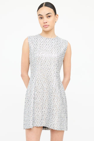 Gucci Woven Metallic Tweed Midi Dress