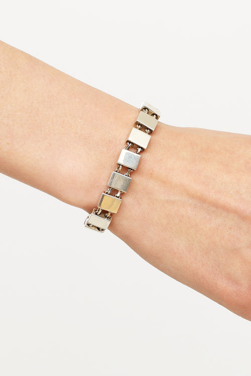 Gucci Sterling Silver Square Link Bracelet