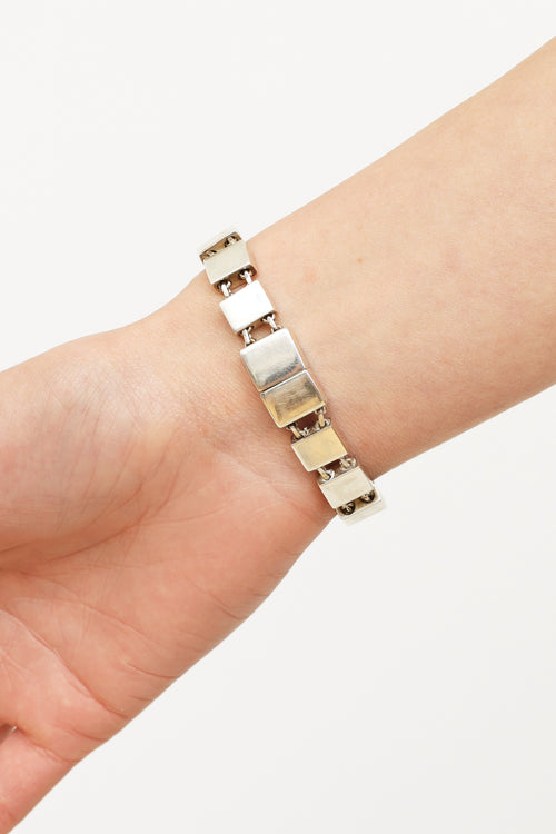 Gucci Sterling Silver Square Link Bracelet