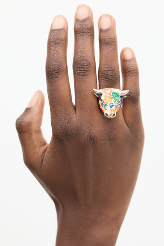 Gucci Sterling Silver 
Multicolour Anger Forest Ring