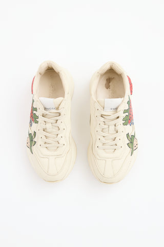 Gucci Beige 
Multicolour Leather Rhyton Strawberry Sneaker