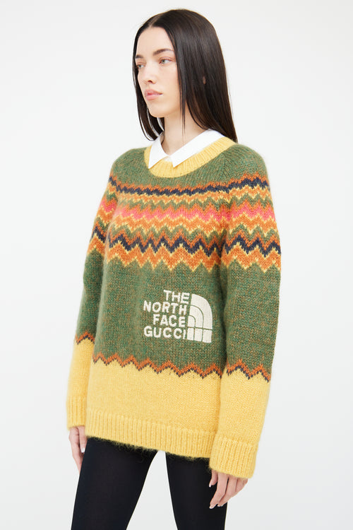 Gucci Green 
Yellow Knit Sweater