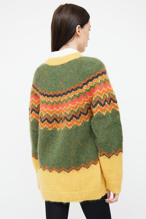 Gucci Green 
Yellow Knit Sweater