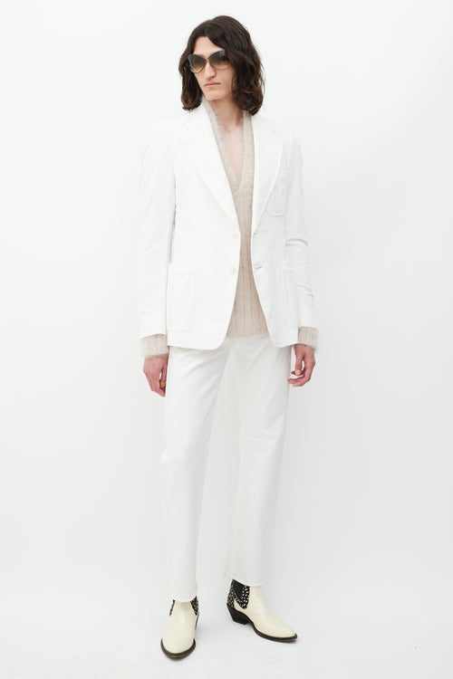 Gucci White Corduroy Blazer