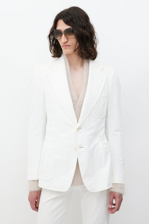 Gucci White Corduroy Blazer