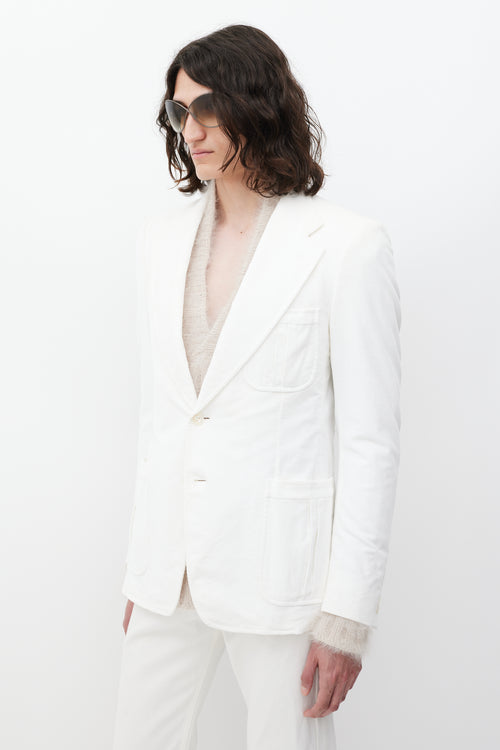 Gucci White Corduroy Blazer