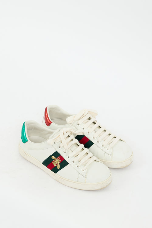 Gucci White 
Multicolour Leather Ace Sneaker