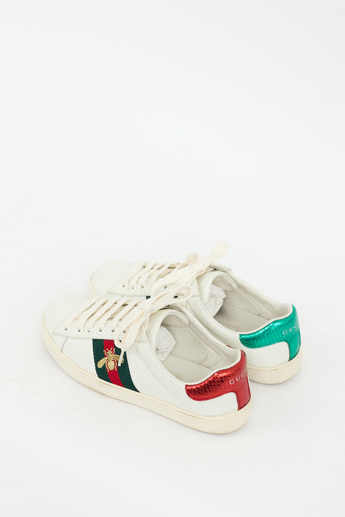 Gucci White 
Multicolour Leather Ace Sneaker