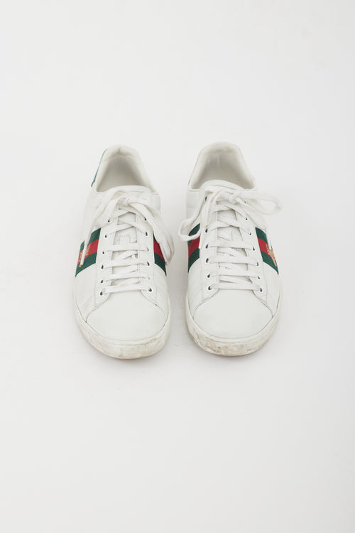 Gucci White Leather Ace  Sneaker