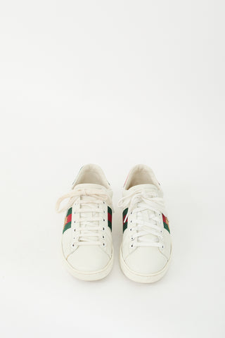 Gucci White 
Multi Leather Ace Bee Sneaker