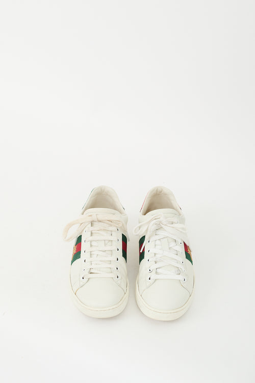 Gucci White 
Multi Leather Ace Bee Sneaker