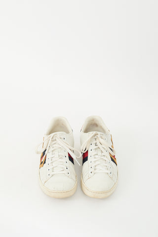 Gucci White 
Multi Leather Ace Loved Sneaker