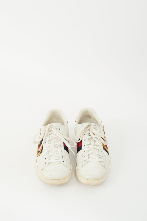 Gucci White 
Multi Leather Ace Loved Sneaker