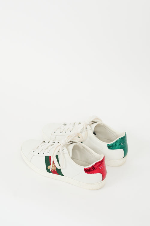 Gucci White 
Multi Leather Ace Sneaker