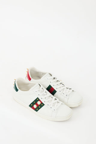 Gucci White 
Multi Studded Ace Sneaker