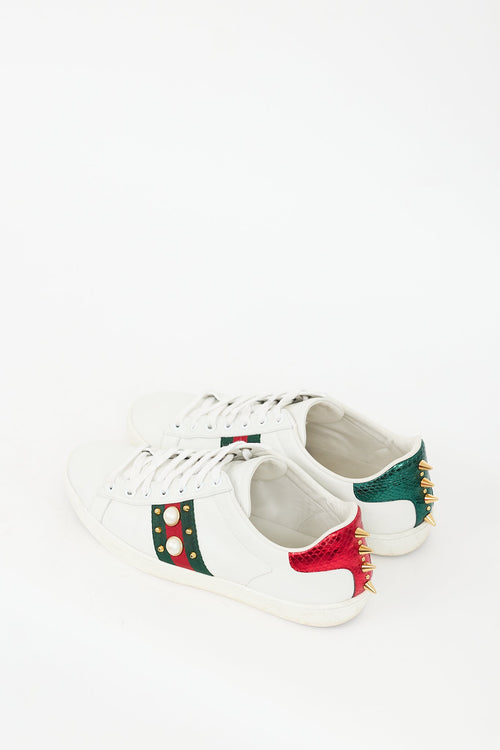 Gucci White 
Multi Studded Ace Sneaker