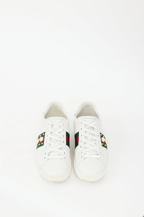 Gucci White 
Multi Studded Ace Sneaker