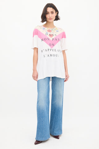 Gucci White 
Multicolour Floral Script T-Shirt