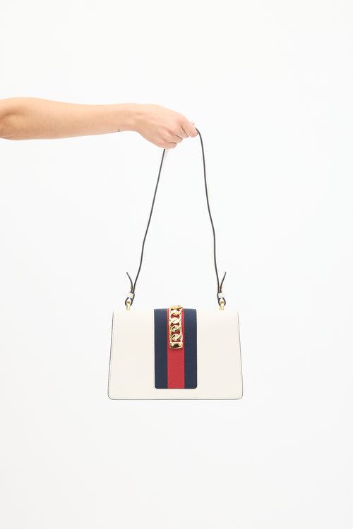 Gucci White 
Multicolour Leather Sylvie Chain Link Bag