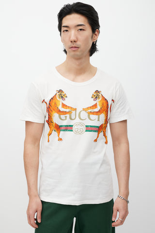 Gucci White 
Multicolour Logo T-Shirt