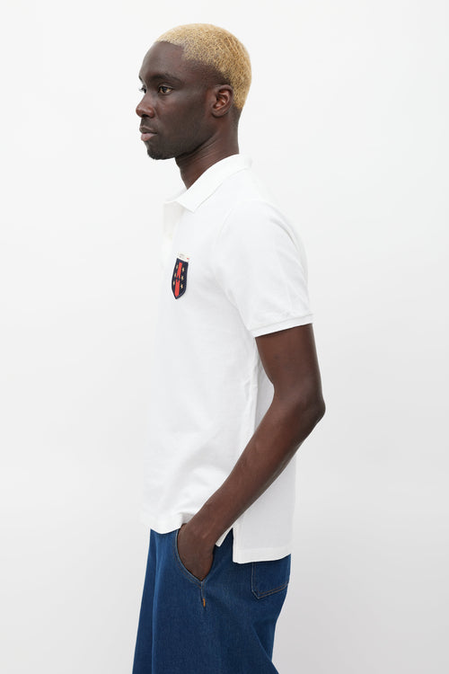 Gucci White 
Multicolour Patch Polo