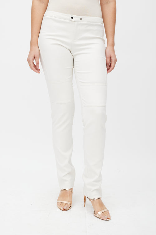 Gucci White Slim Zip Trouser