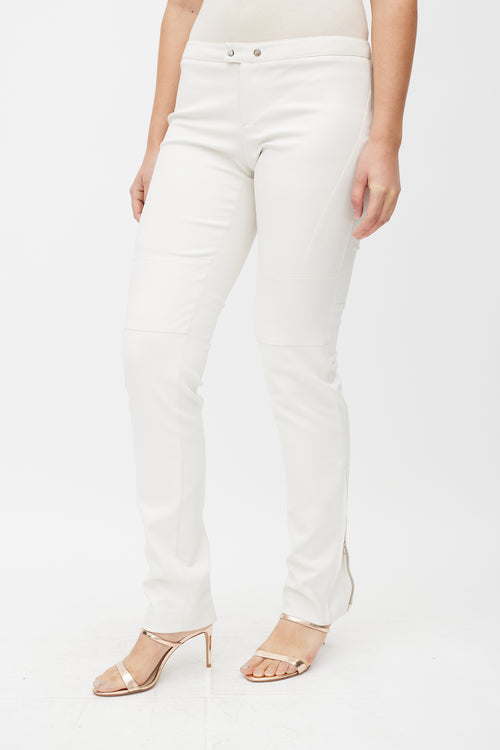 Gucci White Slim Zip Trouser