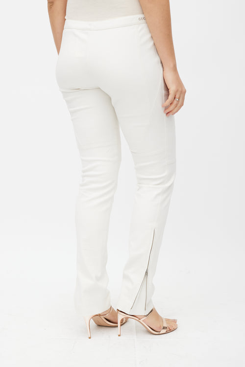 Gucci White Slim Zip Trouser