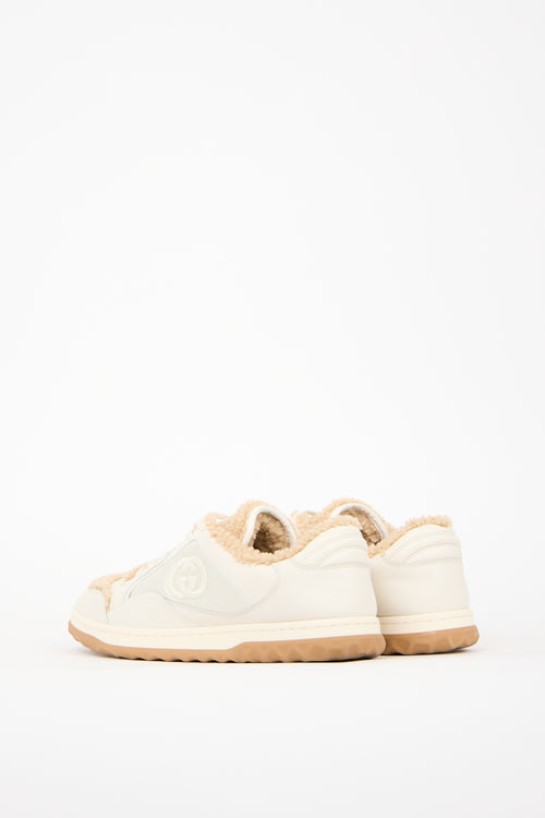 Gucci White Leather 
Shearling MAC80 Sneaker