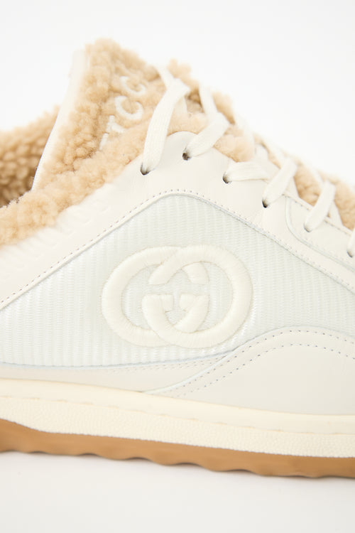 Gucci White Leather 
Shearling MAC80 Sneaker