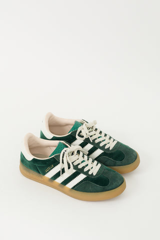 Gucci X Adidas Green Velvet 
Suede Gazelle Sneaker