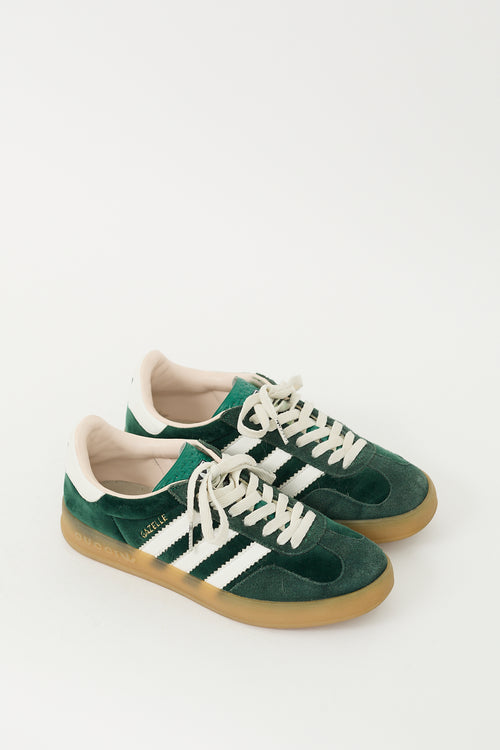 Gucci X Adidas Green Velvet 
Suede Gazelle Sneaker