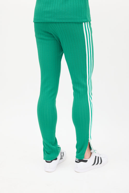 Gucci X Adidas Green 
White Knit Striped Co-Ord Set