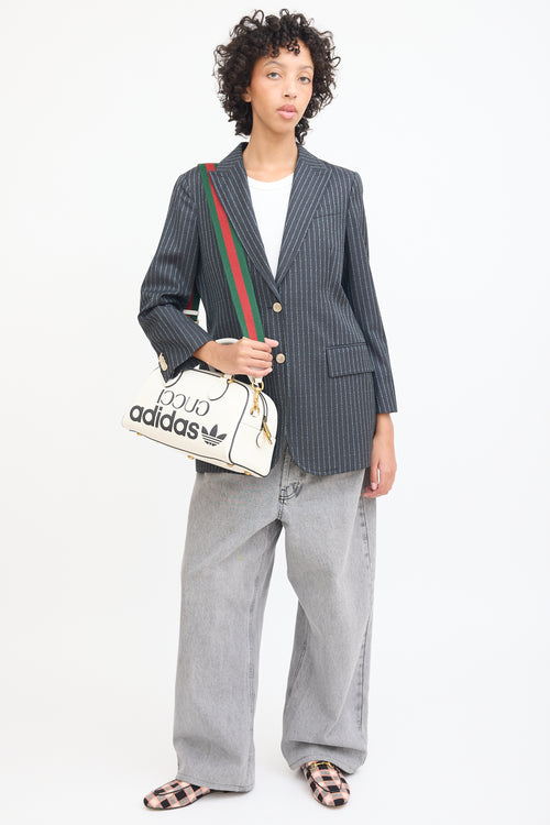 Gucci X Adidas White 
Multicolour Leather Mini Duffle Bag