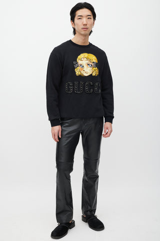 Gucci X Chikae Ide Manga Black 
Multicolour Embroidered Sweatshirt