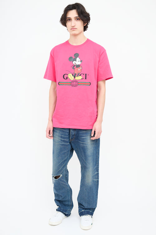 Gucci X Disney Fuschia Graphic T-Shirt