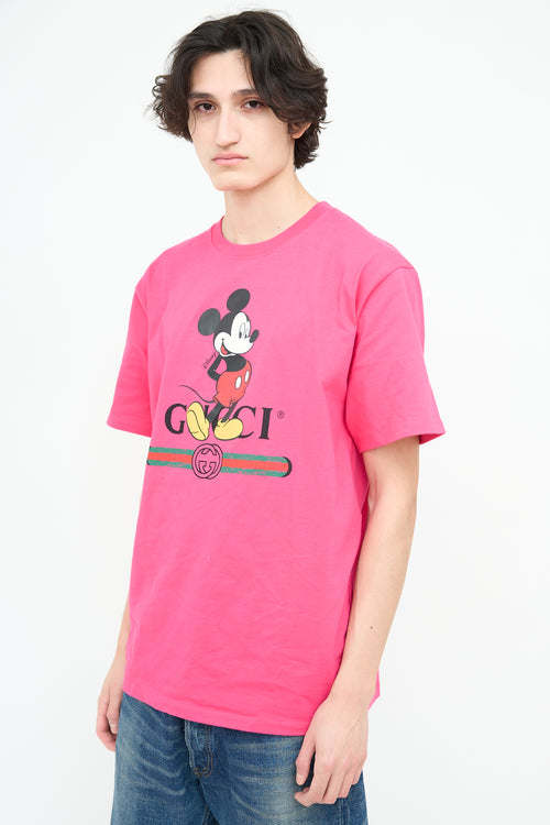 Gucci X Disney Fuschia Graphic T-Shirt