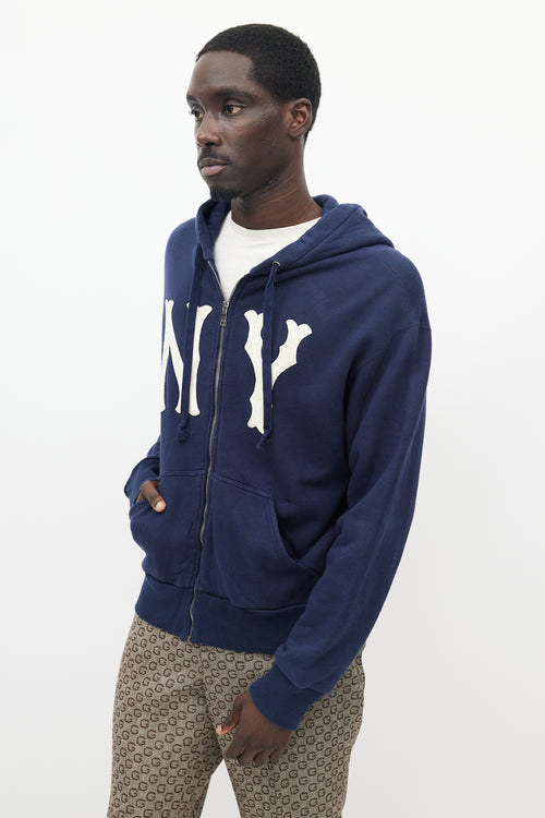 Gucci X New York Yankees Navy 
Cream Logo Hoodie