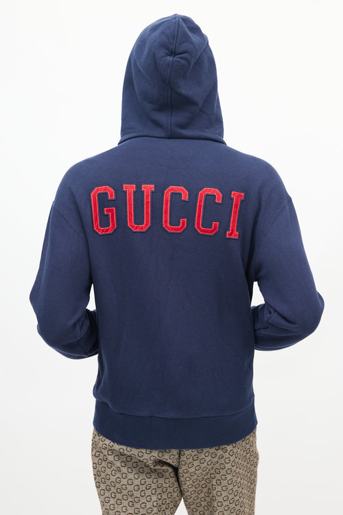 Gucci X New York Yankees Navy 
Cream Logo Hoodie