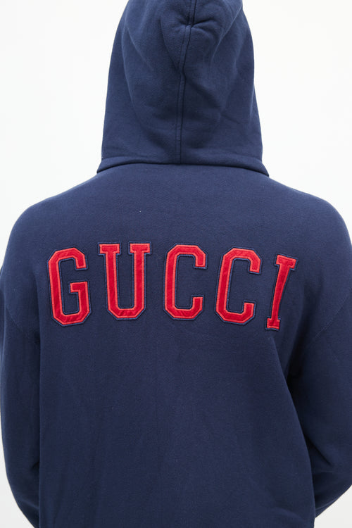 Gucci X New York Yankees Navy 
Cream Logo Hoodie