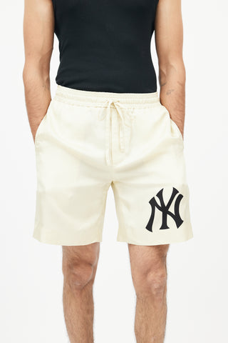 Gucci X New York Yankees Yellow 
Black Silk Short