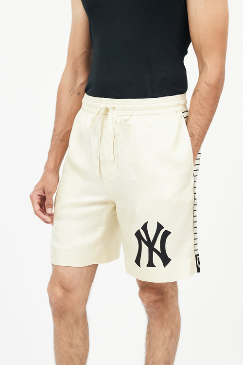 Gucci X New York Yankees Yellow 
Black Silk Short