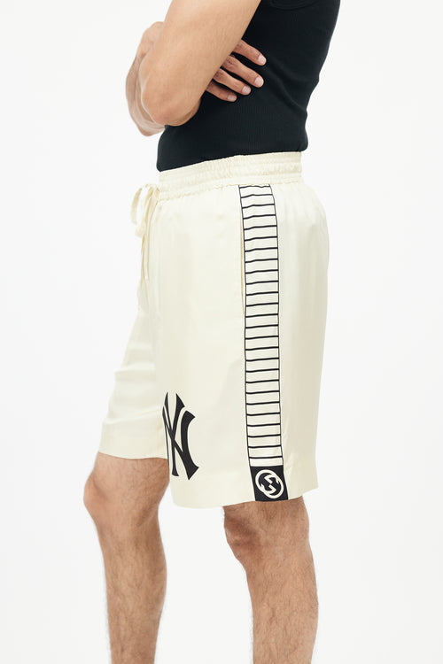 Gucci X New York Yankees Yellow 
Black Silk Short