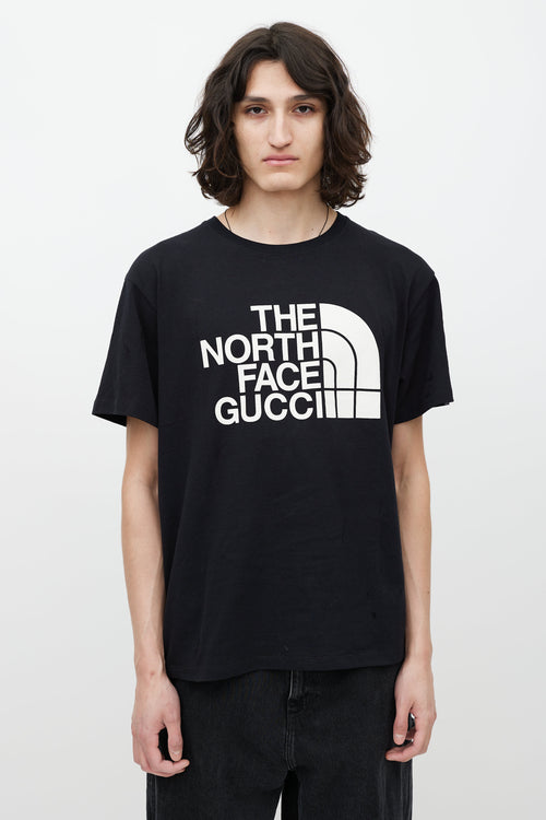 Gucci X The North Face Black 
White Logo T-Shirt