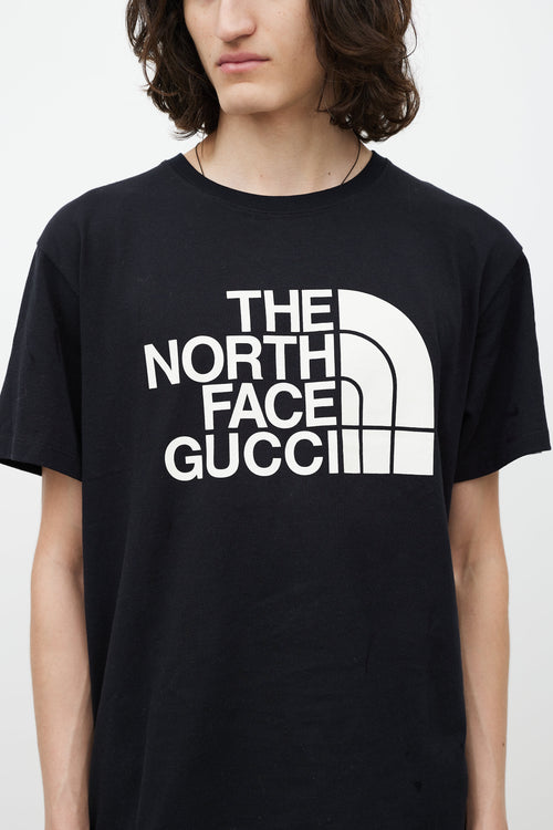 Gucci X The North Face Black 
White Logo T-Shirt