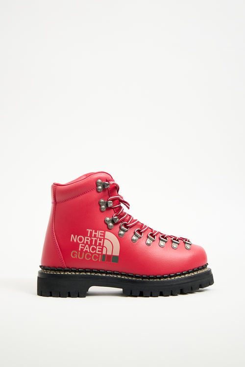 Gucci X The North Face Red Leather Boot