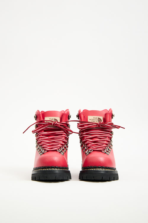 Gucci X The North Face Red Leather Boot