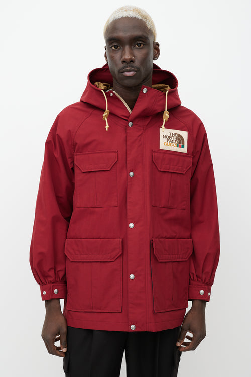 Gucci X The North Face Red Hooded Jacket