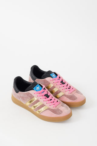 Gucci X Adidas Pink 
Multicolour Velvet 
Suede Gazelle Sneaker